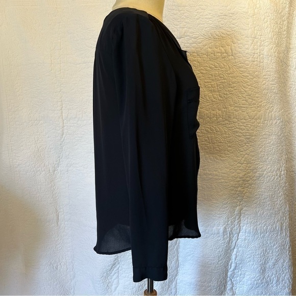 Zara Basic Women’s Sheer Navy Long Sleeved Blouse, Size Small - Picture 5 of 11